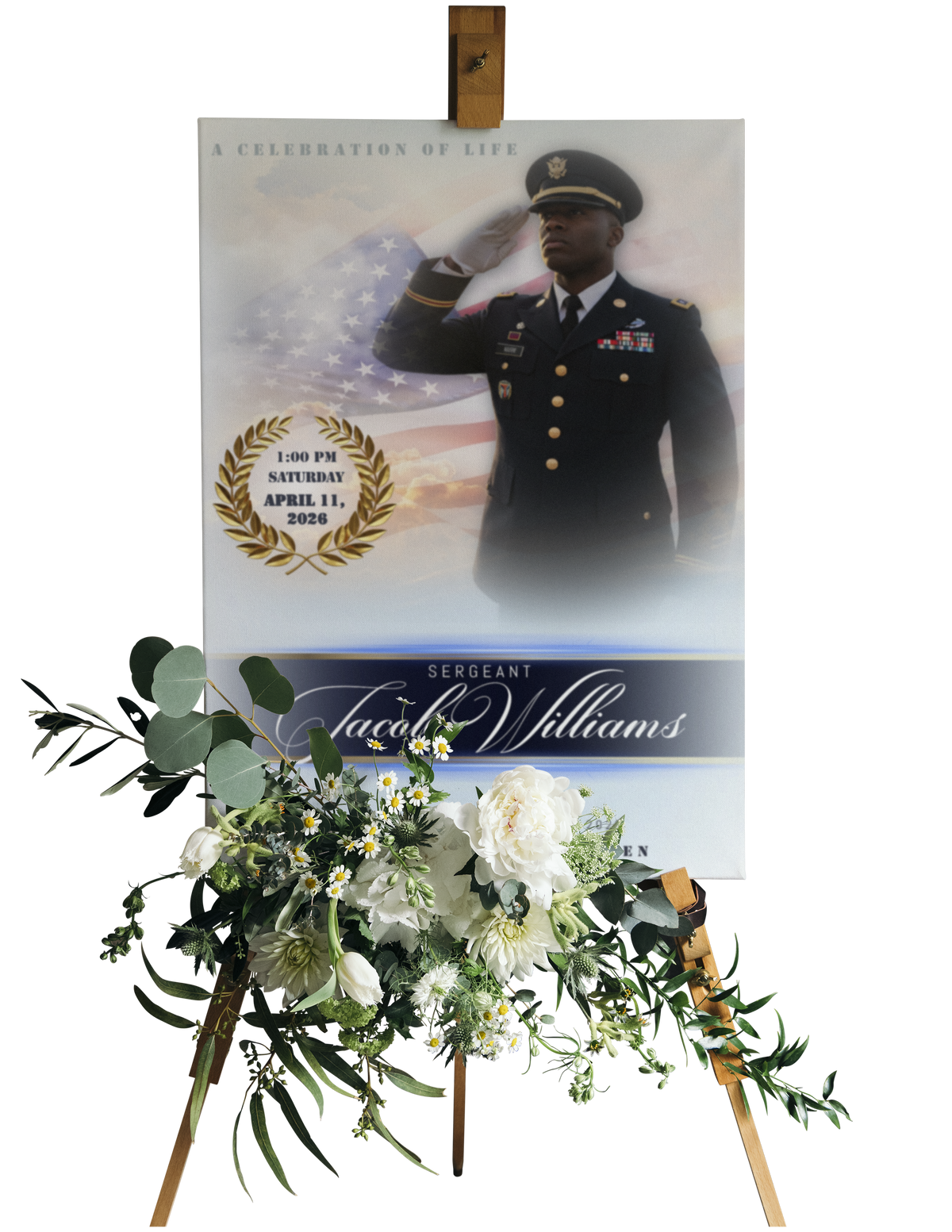 American Flag Memorial | Funeral Portrait Template